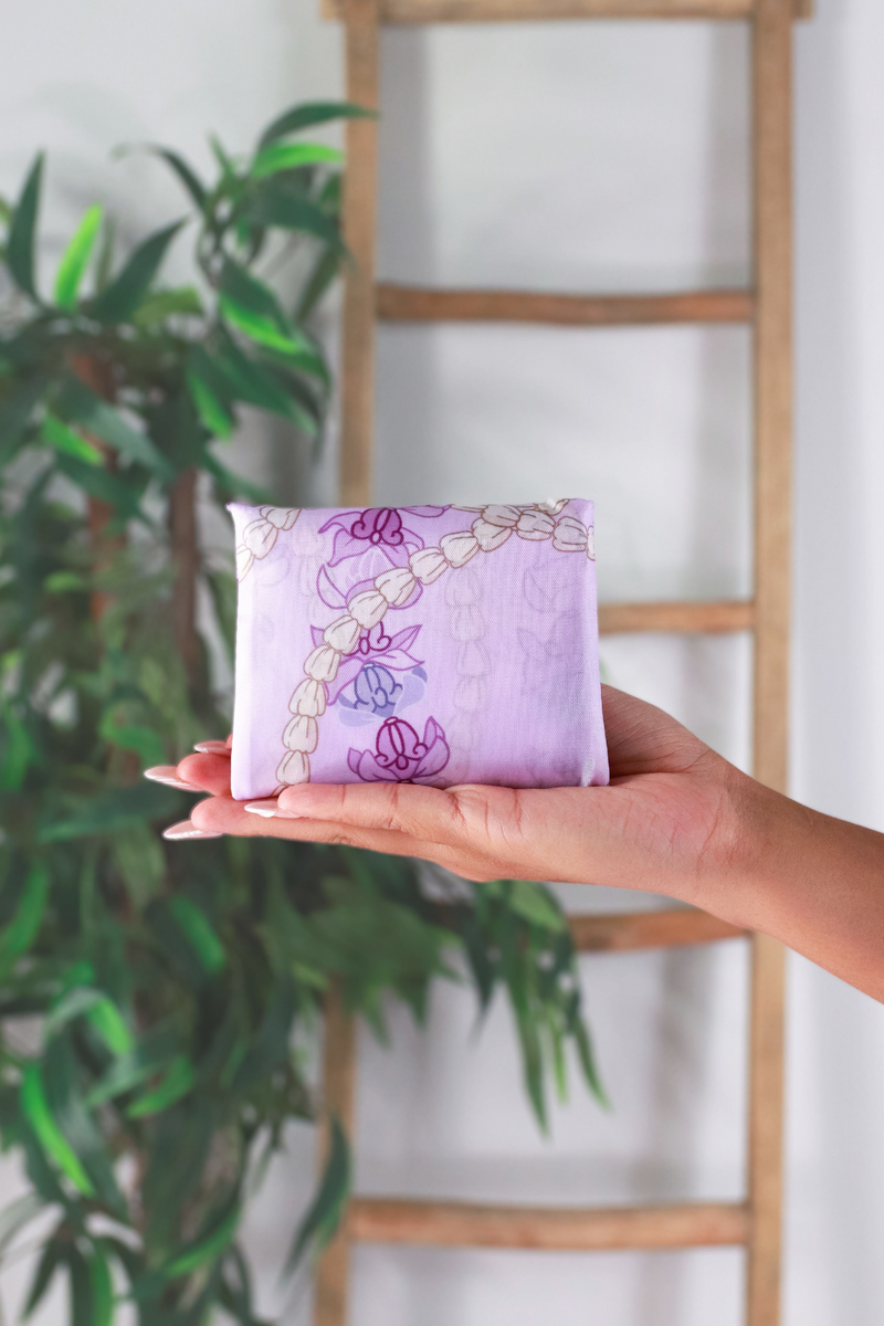 Jeans Warehouse Hawaii - TOTES - MINI CROWN FLOWER FOLDABLE REUSABLE BAG | By GREENWELL PROMOTIONS LTD