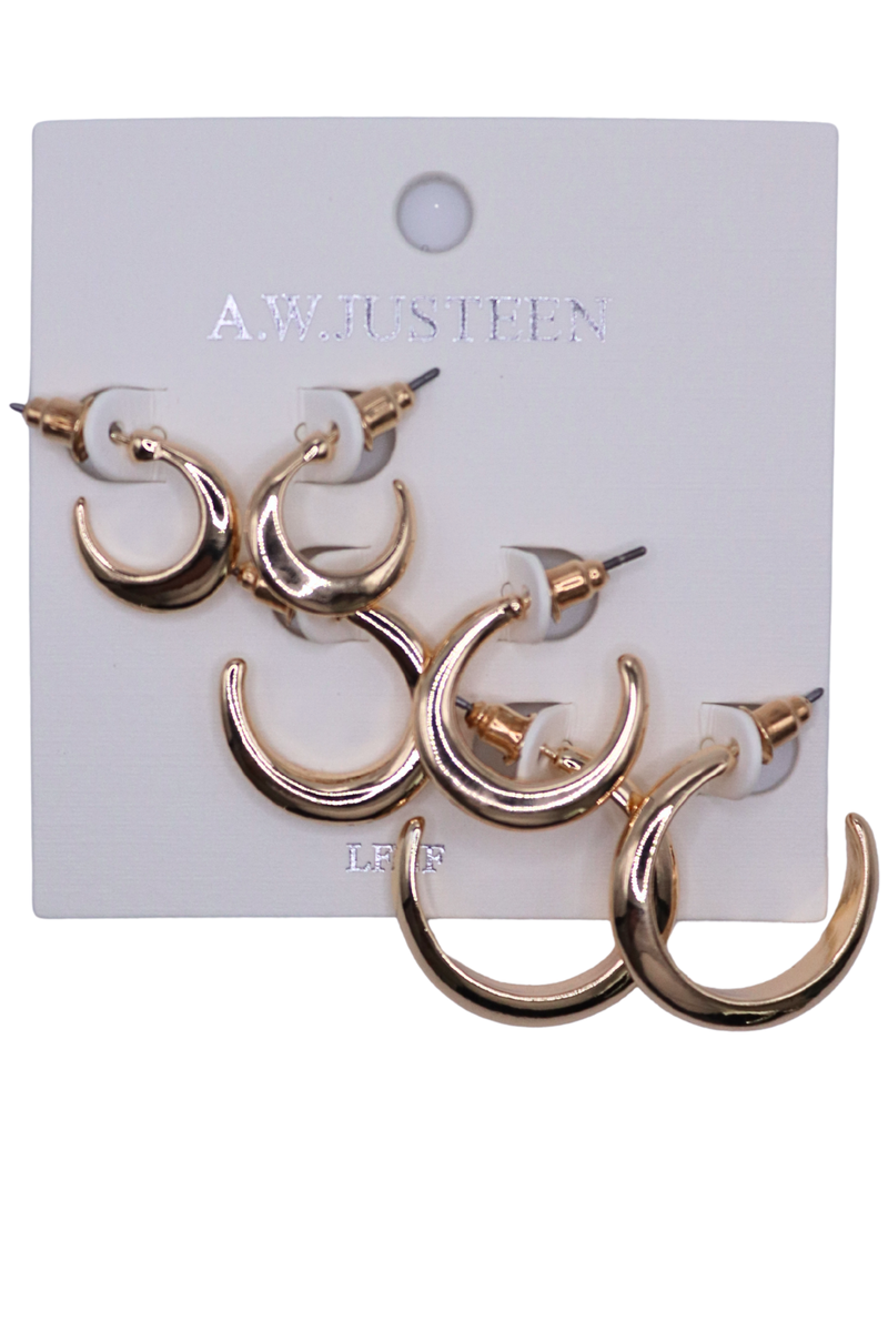 MULTI HALF MOON SET EARRINGS