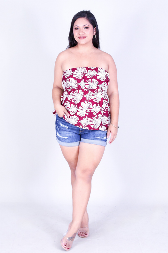 MONSTERA MOON TUBE TOP