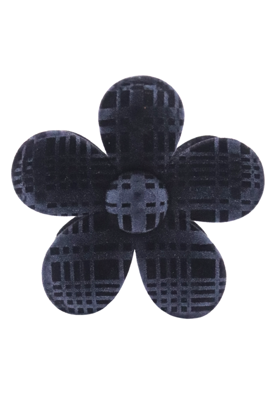 VELVET FLOWER CLAW CLIP
