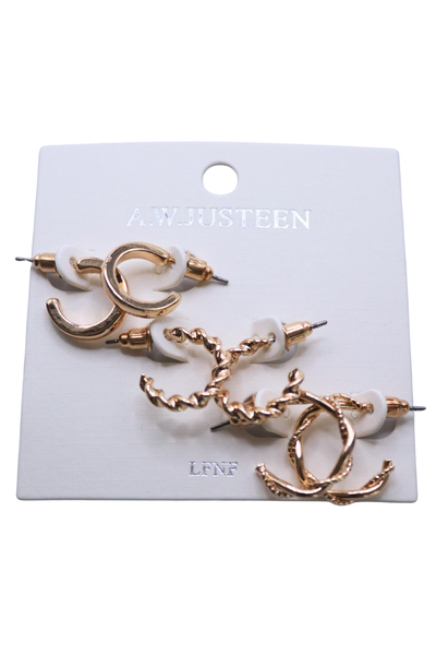 TWISTED HOOP SET EARRINGS