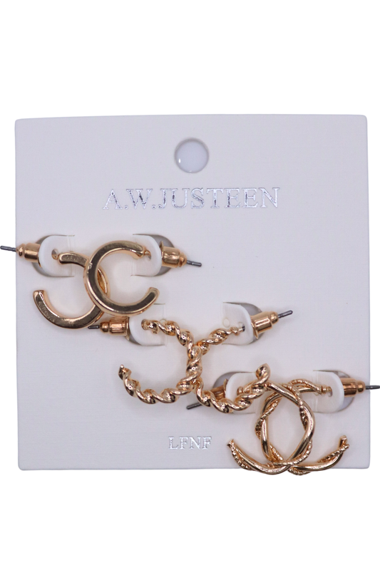 TWISTED HOOP SET EARRINGS