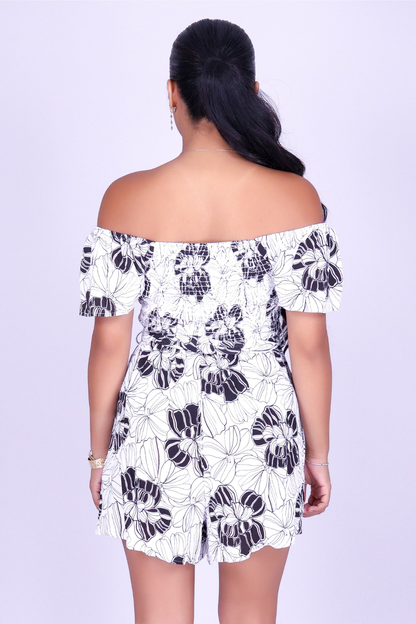FIELDS OF WONDER OFF SHOULDER ROMPER
