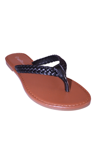 Jeans Warehouse Hawaii - BIG SIZE FLATS 9-12 - BRAIDED THONG STRAP FLAT | BIG SIZE 9-12 | By WELLS FOUNTAIN INC.