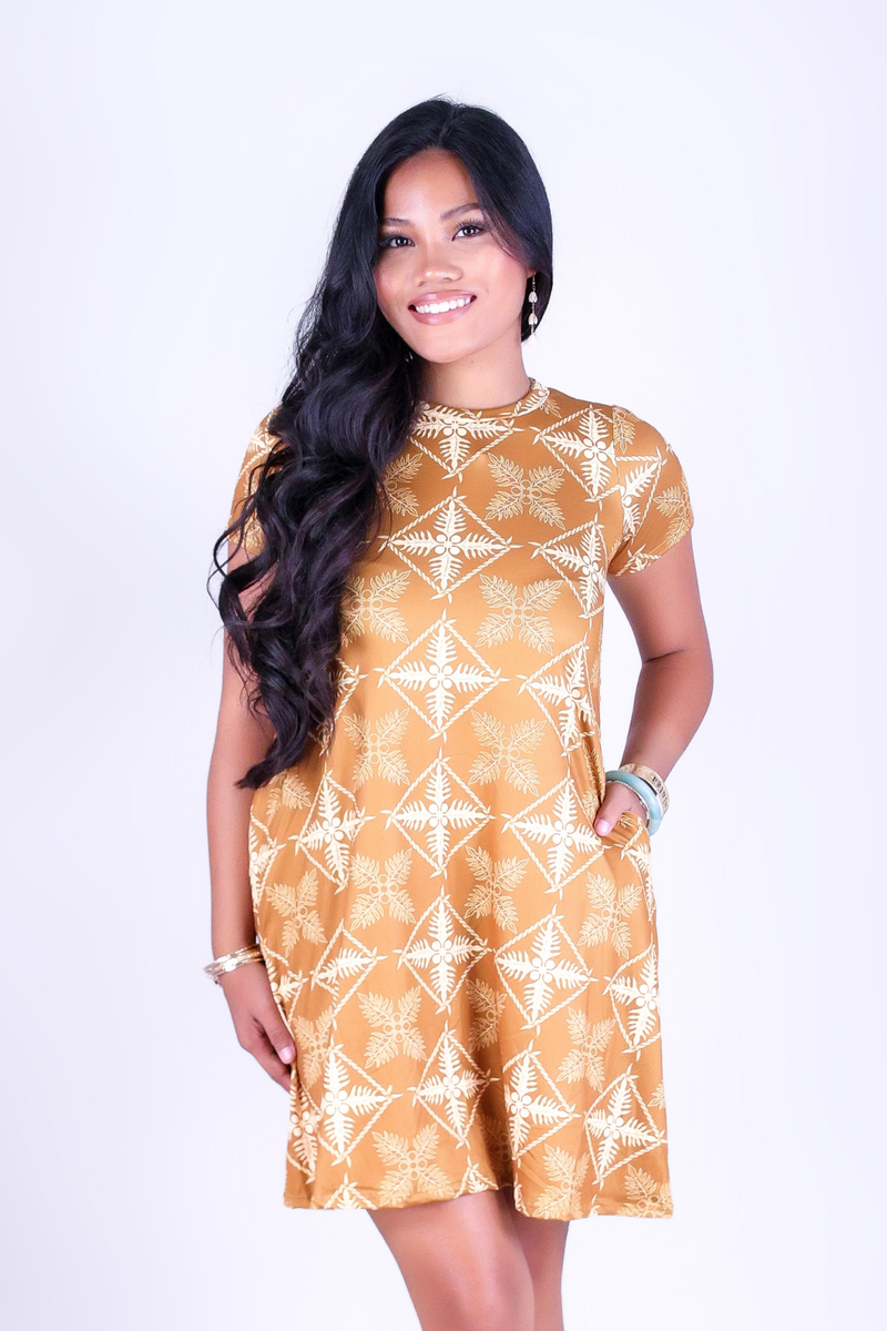 ULU QUILT TRAPEZE DRESS