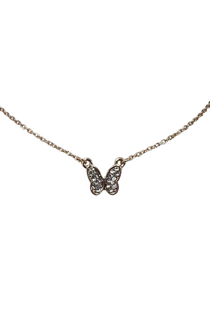 Jeans Warehouse Hawaii - NECKLACE SHORT PENDANT - DAINTY BUTTERFLY NECKLACE | By RM MANUFACTURING