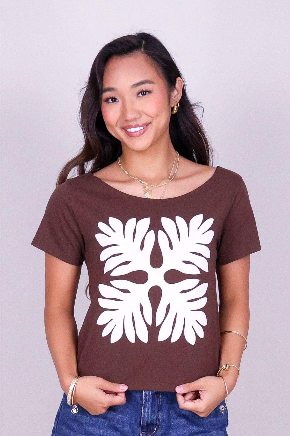 LAUAE QUILT OFF SHOULDER TEE