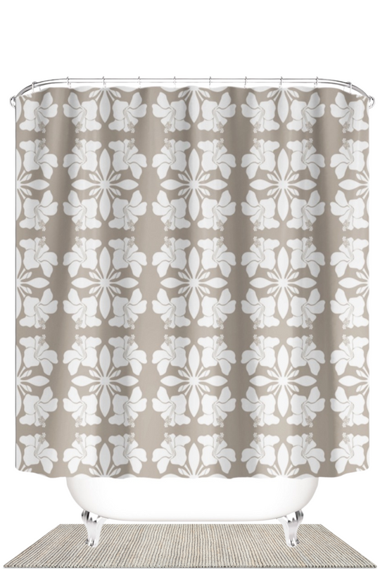 HIBISCUS QUILT SHOWER CURTAIN