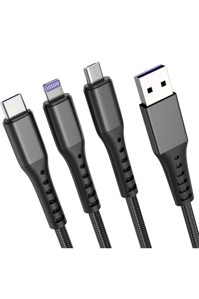 Jeans Warehouse Hawaii - TECH ACCESSORIES - 3 IN 1 CHARGING CABLE | 10 FT | By WATCH TIME INC