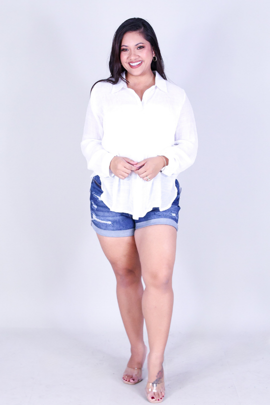 COME FOR IT BUTTON DOWN TOP