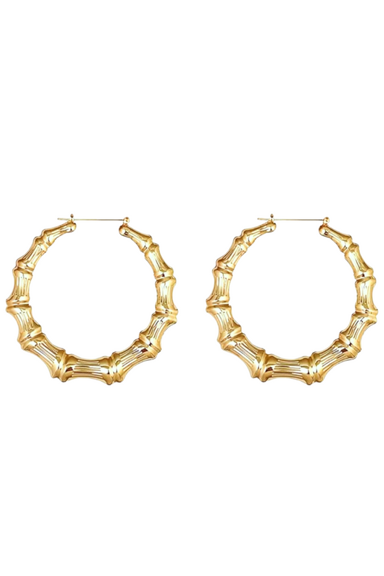 SMALL BAMBOO HOOP EARRINGS
