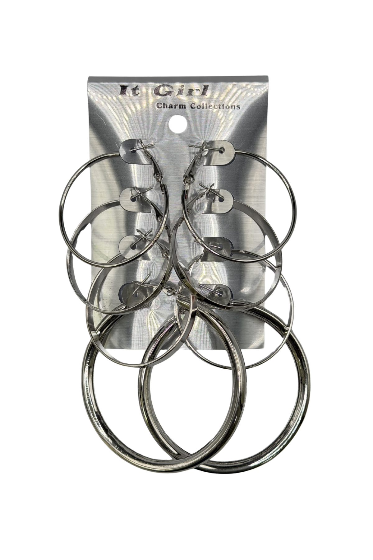 SILVER LUXE HOOP SET