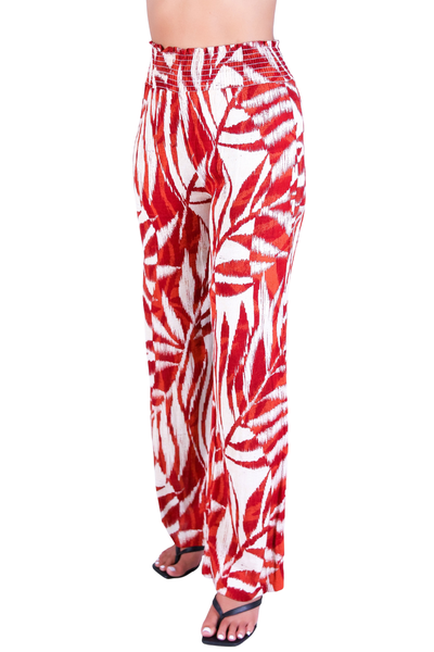 WATERCOLOR PARADISE SMOCKED WAIST PANTS