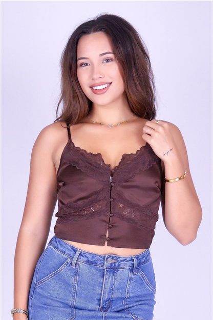 ONLY IF YOU KNEW SATIN CROP TOP