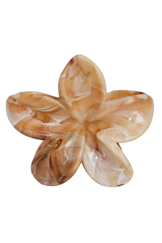 ISLAND MARBLE PLUMERIA CLAW CLIP