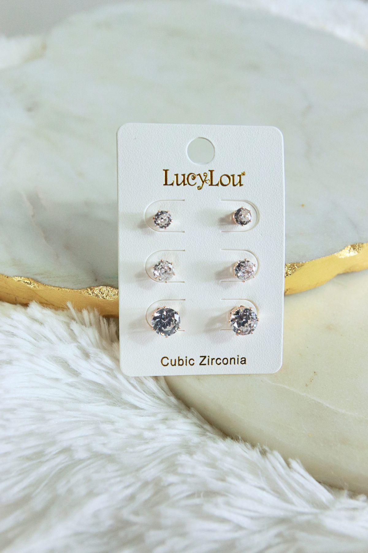 Jeans Warehouse Hawaii - CUBIC Z STUDS - GLITZ TRIO CUBIC STUDS | By LB COLLECTION (LB'S FASH