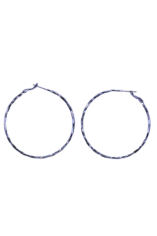 Jeans Warehouse Hawaii - BASIC HOOPS - SHINY TWIST HOOP EARRINGS | By DUELLE FASHION INC