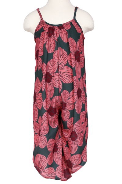 Jeans Warehouse Hawaii - DRESS RMPR 7-16 - HAU FLOWER NO WAIST JUMPSUIT | KIDS SIZE 7-16 | By LUZ