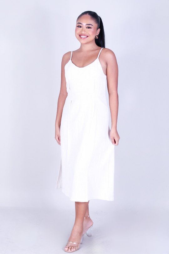 DARLING LINEN MIDI DRESS