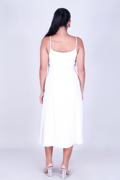 DARLING LINEN MIDI DRESS