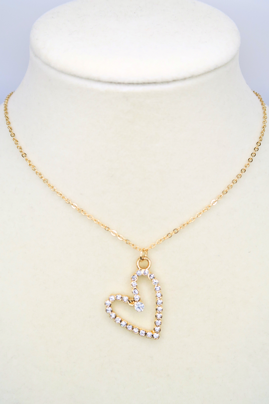 RHINESTONE HEART NECKLACE