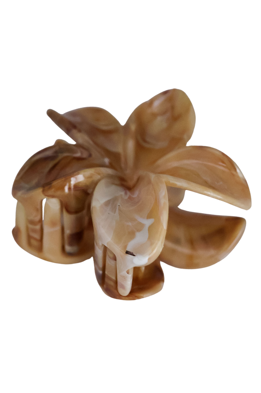 ISLAND MARBLE PLUMERIA CLAW CLIP