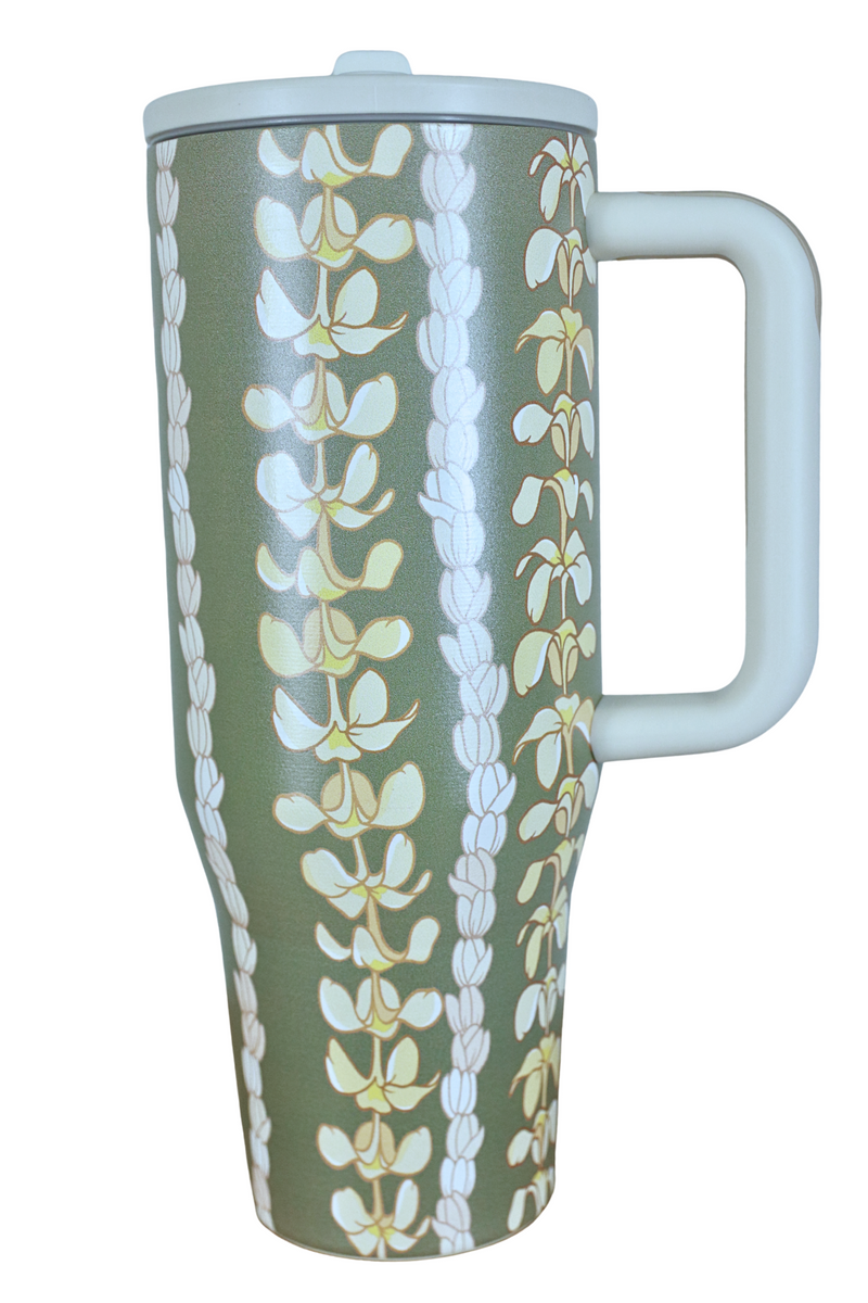 Jeans Warehouse Hawaii - MISC ACCESSORY - PLUMERIA PIKAKE TUMBLER | By GREENWELL PROMOTIONS LTD