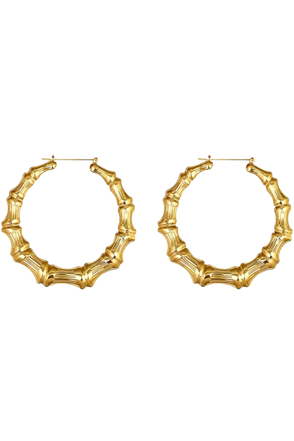 MEDIUM BAMBOO HOOP EARRINGS