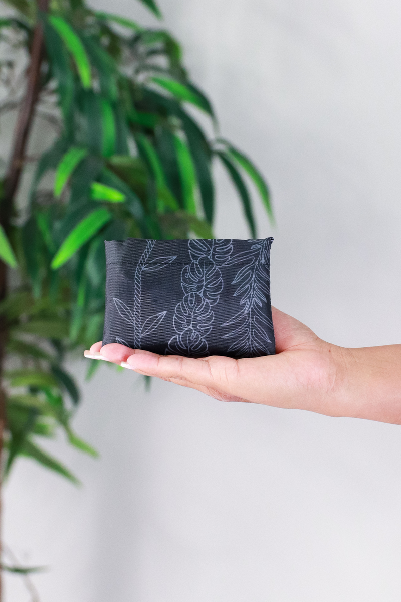 Jeans Warehouse Hawaii - TOTES - MINI LEAF OUTLINE FOLDABLE REUSABLE BAG | By GREENWELL PROMOTIONS LTD