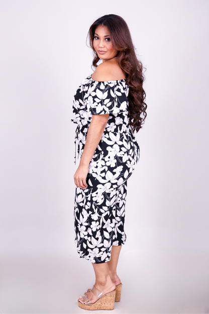 BLOOM WITHOUT LIMITS OFF SHOULDER JUMPSUIT