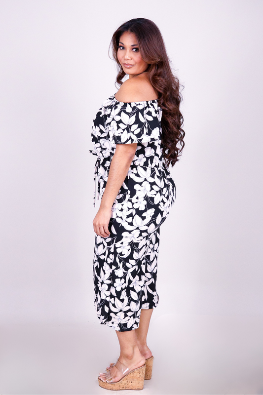 BLOOM WITHOUT LIMITS OFF SHOULDER JUMPSUIT