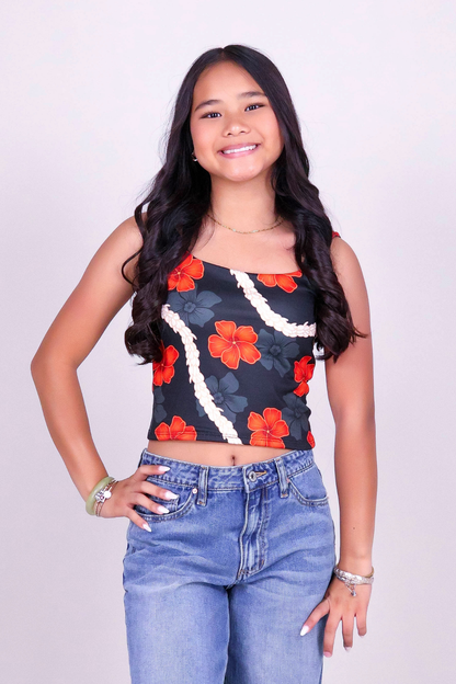HAU PIKAKE SQUARE NECK TOP | KIDS SIZE 2-16