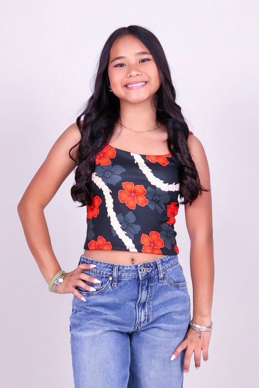 HAU PIKAKE SQUARE NECK TOP | KIDS SIZE 2-16