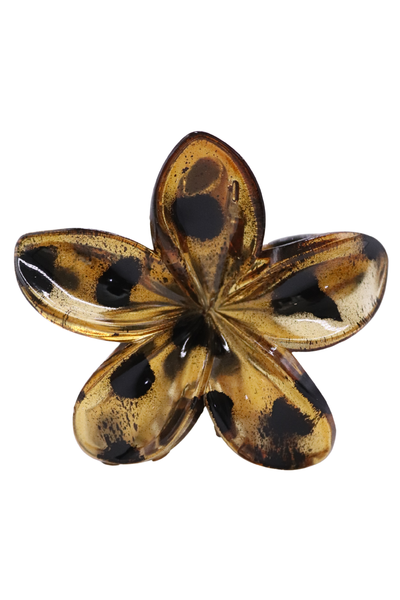 LEOPARD SPOTS PLUMERIA CLAW CLIP