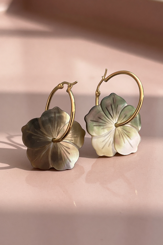 HIBISCUS DANGLE EARRINGS