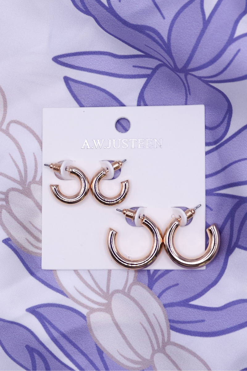 CHUNKY HOOP EARRING SET