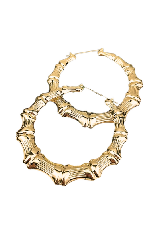 MEDIUM BAMBOO HOOP EARRINGS