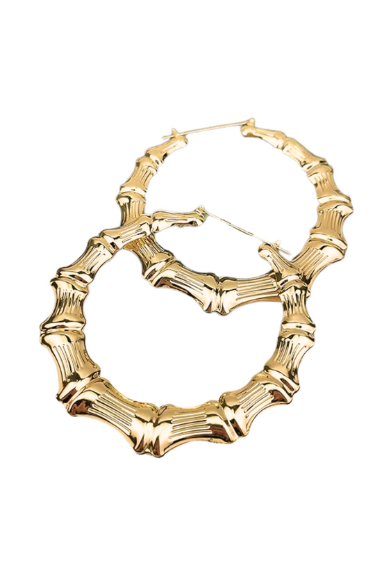MEDIUM BAMBOO HOOP EARRINGS