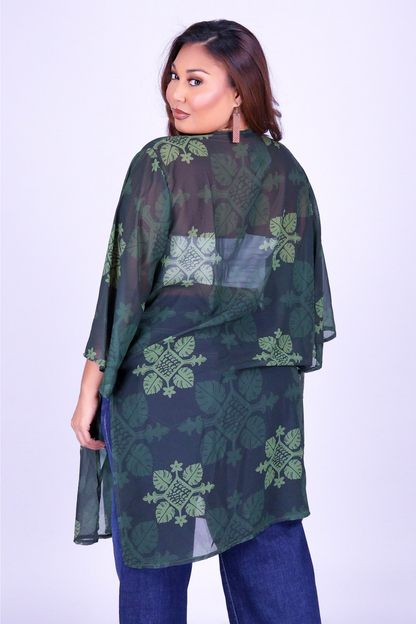MONSTERA QUILT CHIFFON CARDIGAN
