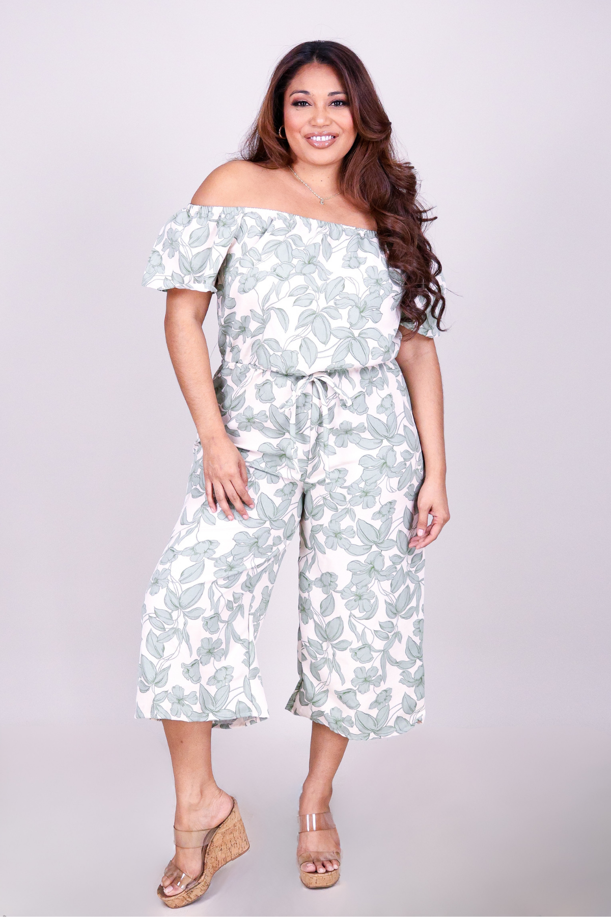 BLOOM WITHOUT LIMITS OFF SHOULDER JUMPSUIT