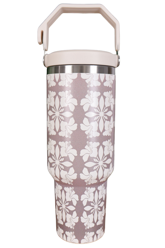 HIBISCUS QUILT TUMBLER ON THE GO