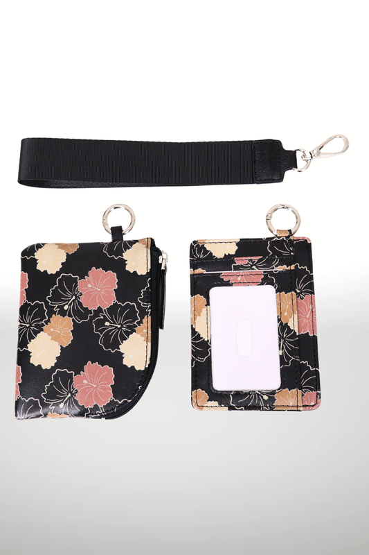 MULTI HIBISCUS POUCH KEYCHAIN
