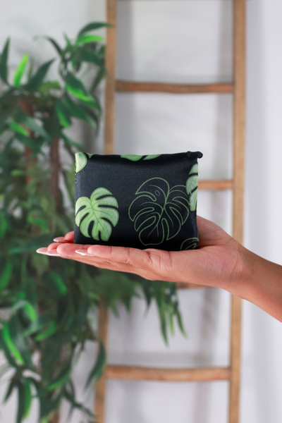 Jeans Warehouse Hawaii - TOTES - MINI MONSTERA FOLDABLE REUSABLE BAG | By GREENWELL PROMOTIONS LTD