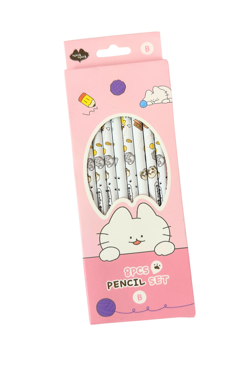 Jeans Warehouse Hawaii - STATIONERY - 8 PIECE CAT PENCIL SET | By BEECRAZEE