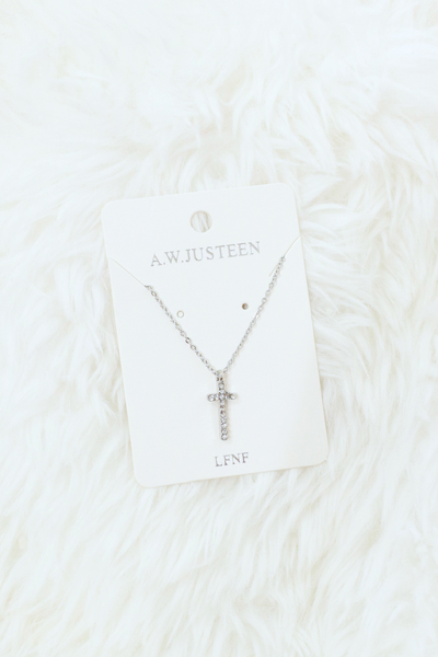Jeans Warehouse Hawaii - NECKLACE SHORT PENDANT - SMALL SILVER CROSS NECKLACE | By PRINCE CO