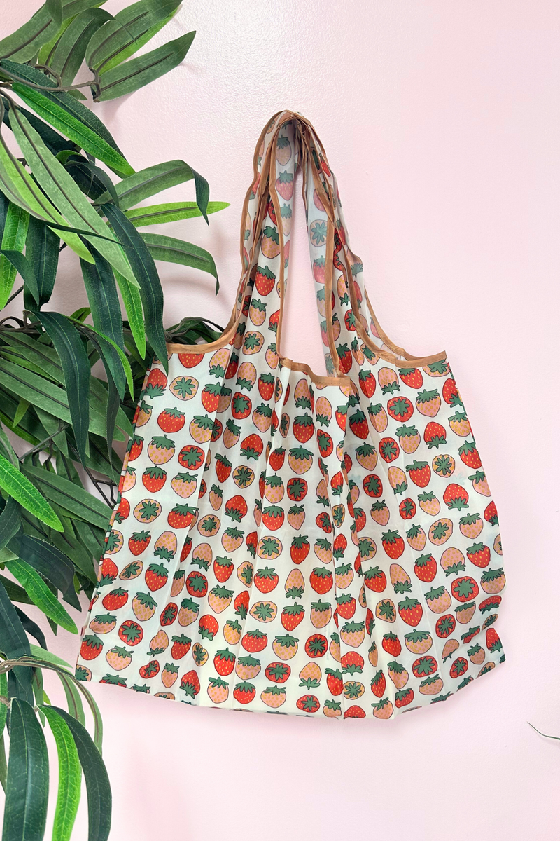 Jeans Warehouse Hawaii - TOTES - STRAWBERRY FOLDABLE BAG | By GREENWELL PROMOTIONS LTD