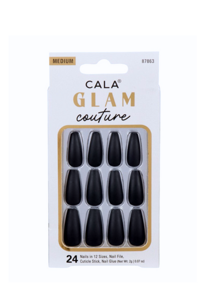 Jeans Warehouse Hawaii - PRESS ON NAILS - MATTE BLACK GLAM NAILS | By CALA PRODUCTS