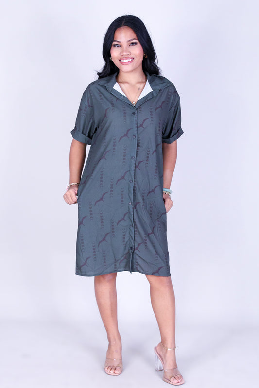 IWA MOON BUTTON DOWN DRESS