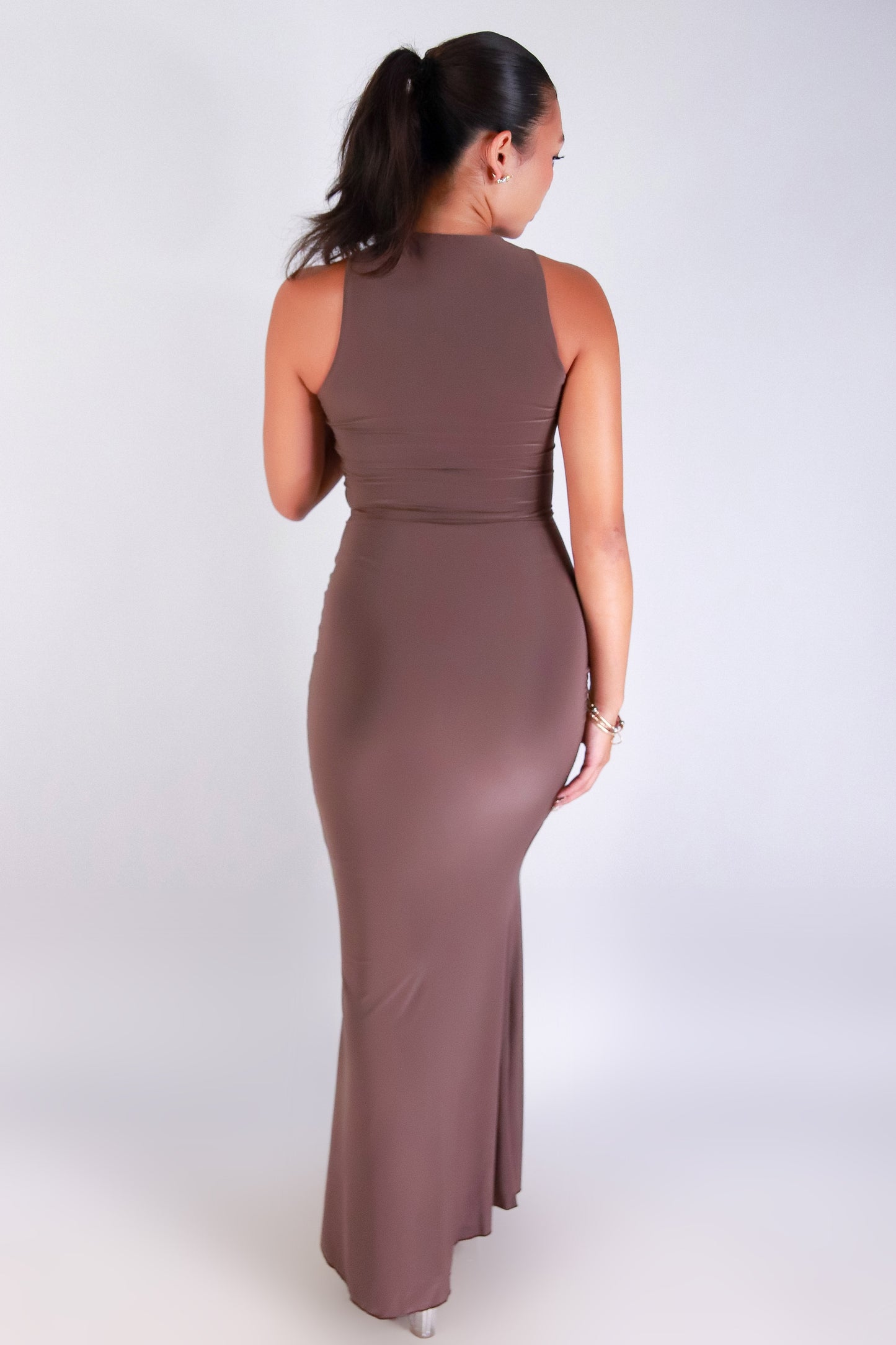 Jeans Warehouse Hawaii - S/L LONG SOLID DRESSES - CUT TO CHIC MAXI DRESS | By MEEK DBA LAC BLEU