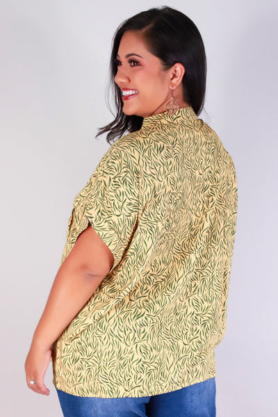 Jeans Warehouse Hawaii - PLUS S/S PRINT WOVEN TOPS - NO RULES TOP | By COZY CASUAL